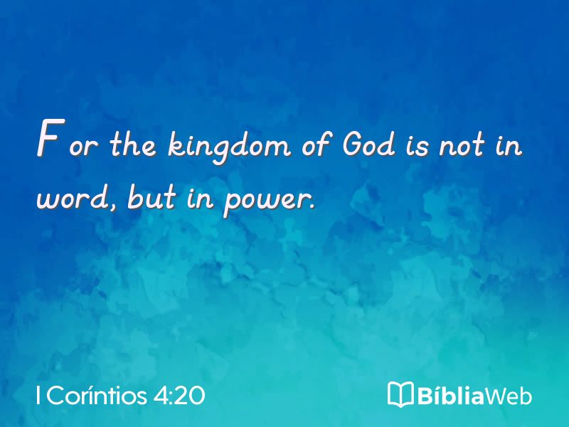 I Coríntios 4:20 em imagem para compartilhar