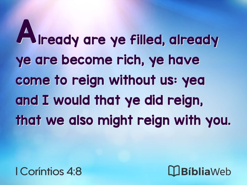 I Coríntios 4:8 em imagem para compartilhar