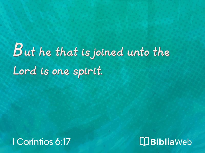 I Coríntios 6:17 em imagem para compartilhar