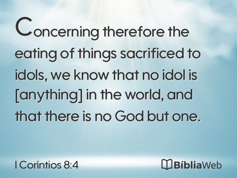 I Coríntios 8:4 em imagem para compartilhar