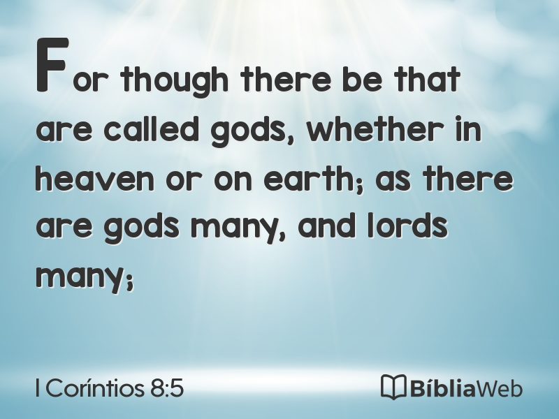 I Coríntios 8:5 em imagem para compartilhar