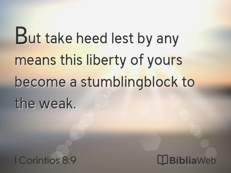 I Coríntios 8:9 em imagem para compartilhar