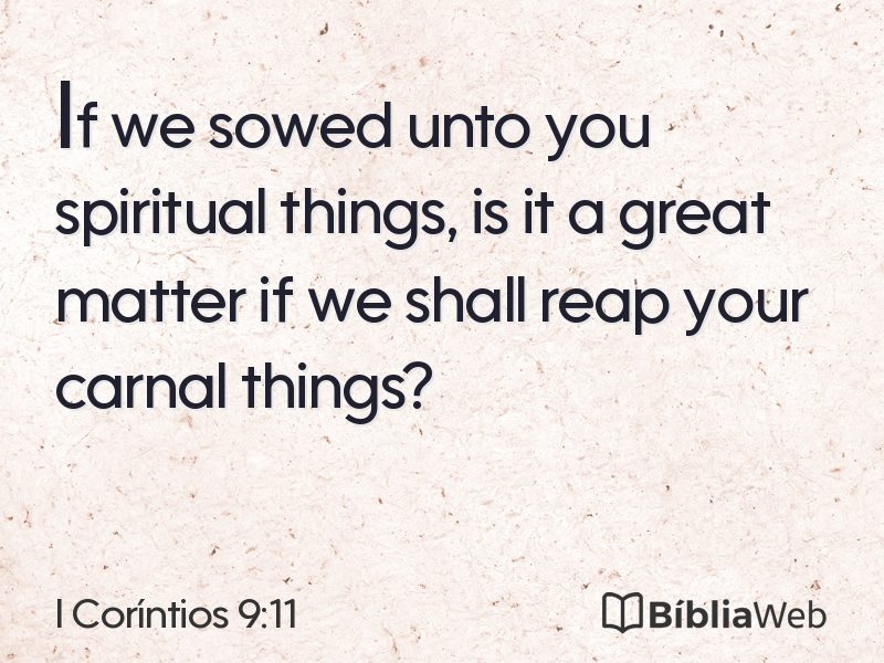 I Coríntios 9:11 em imagem para compartilhar