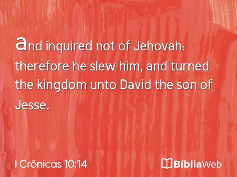 I Crônicas 10:14 em imagem para compartilhar