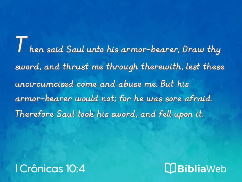 I Crônicas 10:4 em imagem para compartilhar