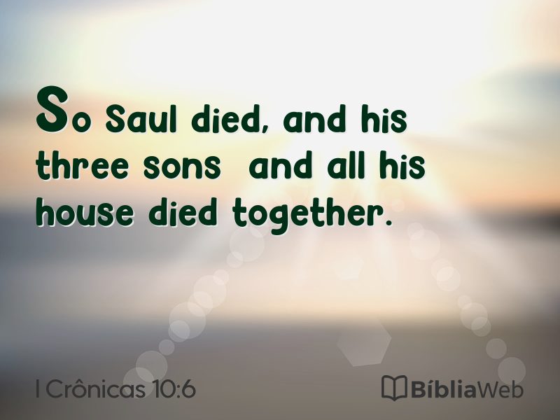 I Crônicas 10:6 em imagem para compartilhar