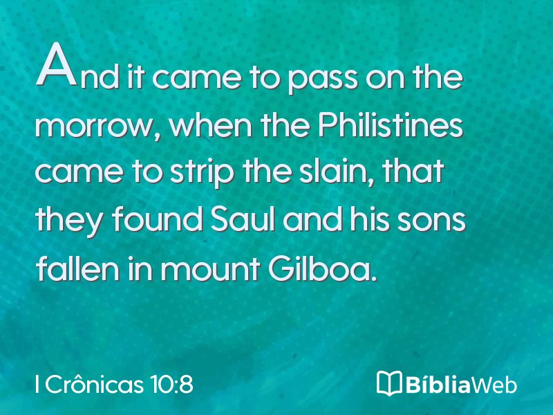 I Crônicas 10:8 em imagem para compartilhar