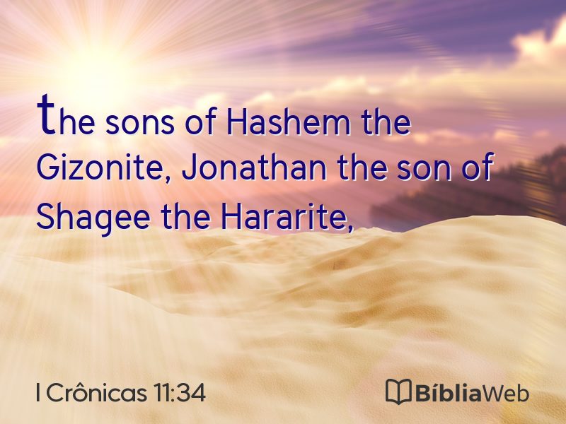I Crônicas 11:34 em imagem para compartilhar