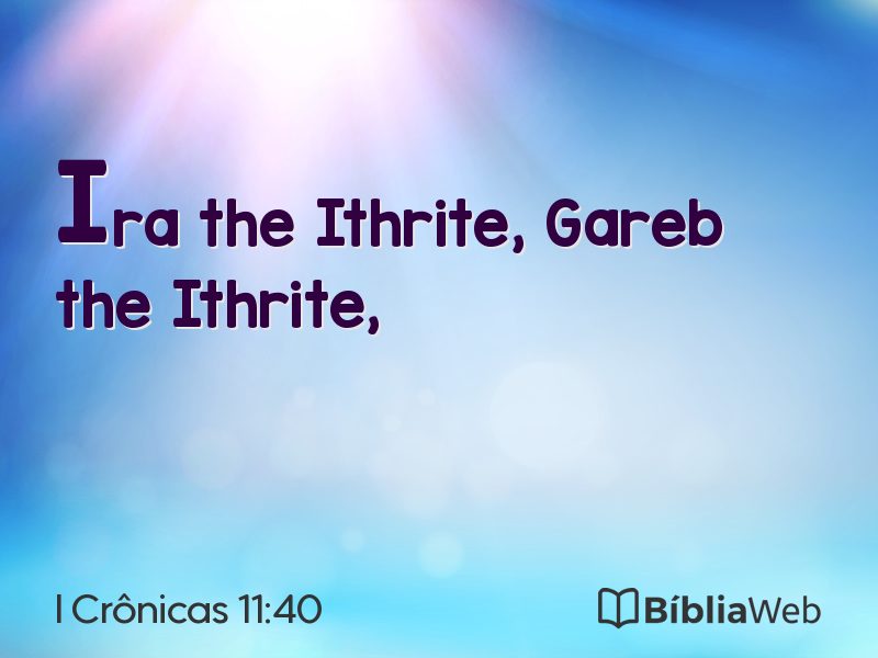 I Crônicas 11:40 em imagem para compartilhar