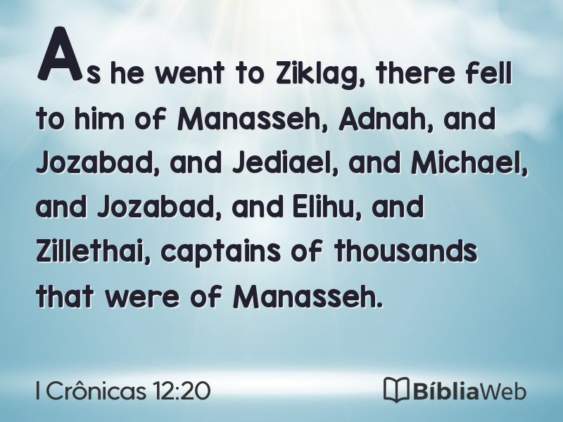 I Crônicas 12:20 em imagem para compartilhar