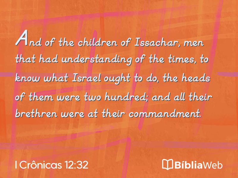 I Crônicas 12:32 em imagem para compartilhar