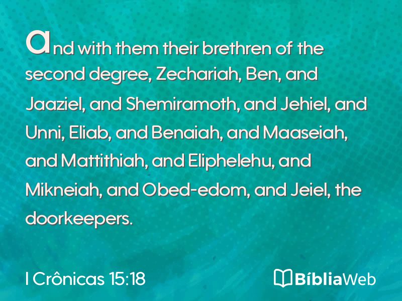 I Crônicas 15:18 em imagem para compartilhar