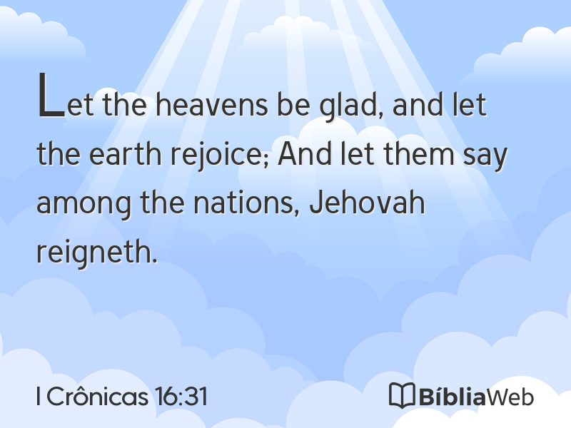 I Crônicas 16:31 em imagem para compartilhar