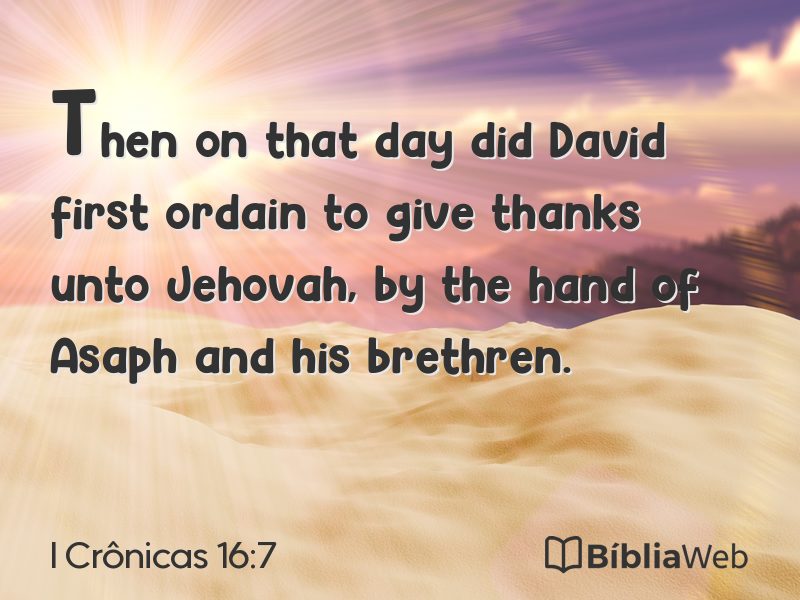 I Crônicas 16:7 em imagem para compartilhar