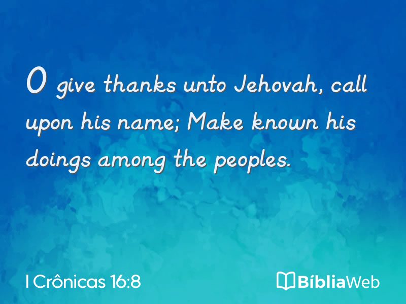 I Crônicas 16:8 em imagem para compartilhar