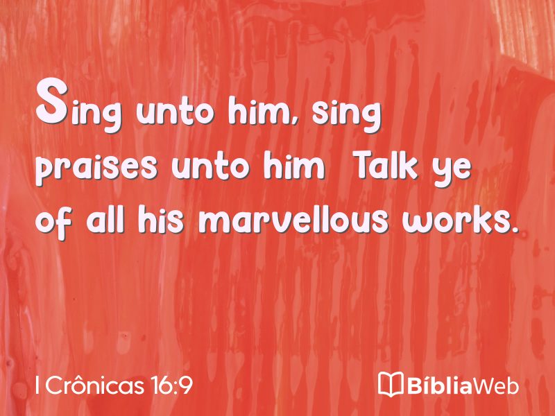 I Crônicas 16:9 em imagem para compartilhar