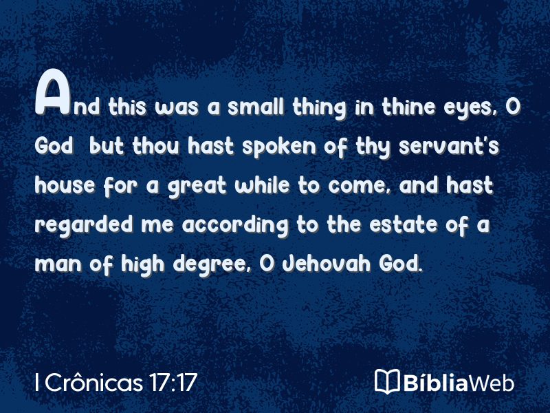 I Crônicas 17:17 em imagem para compartilhar