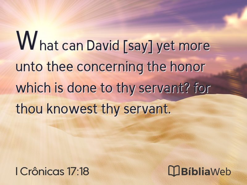 I Crônicas 17:18 em imagem para compartilhar
