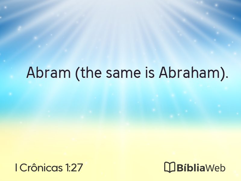 I Crônicas 1:27 em imagem para compartilhar