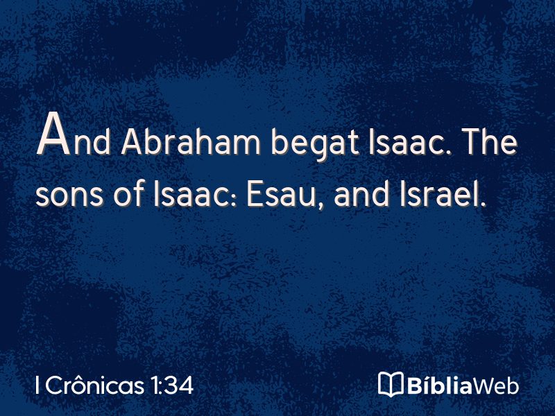I Crônicas 1:34 em imagem para compartilhar