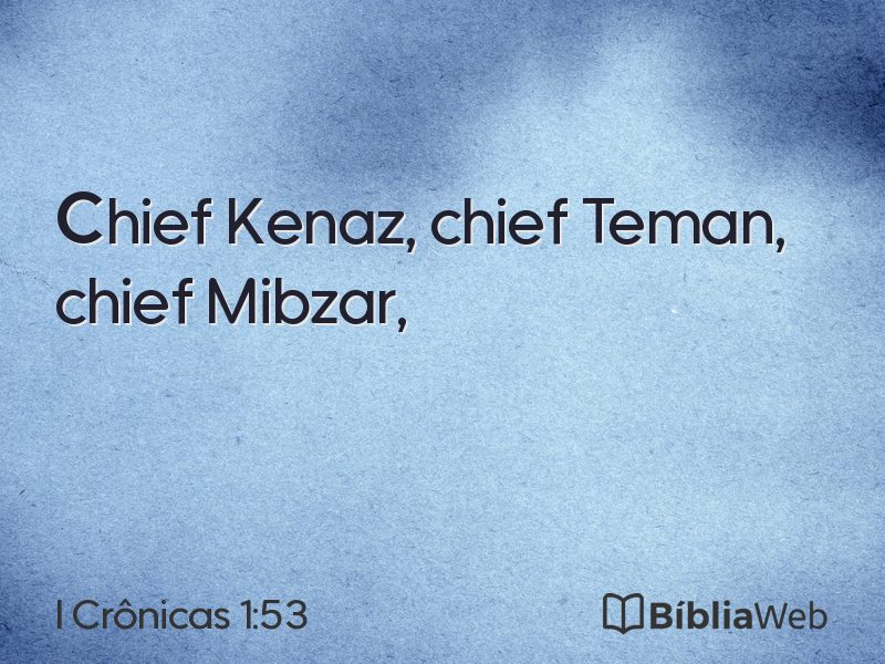I Crônicas 1:53 em imagem para compartilhar