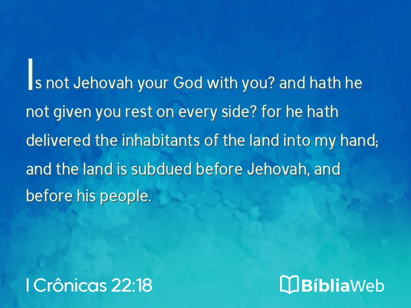 I Crônicas 22:18 em imagem para compartilhar