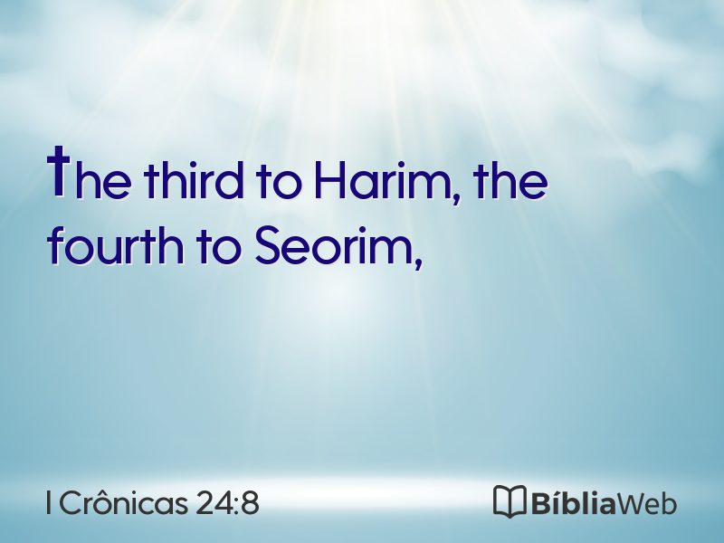 I Crônicas 24:8 em imagem para compartilhar