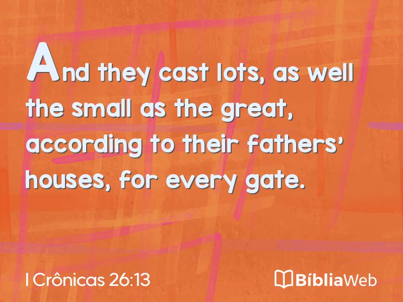I Crônicas 26:13 em imagem para compartilhar
