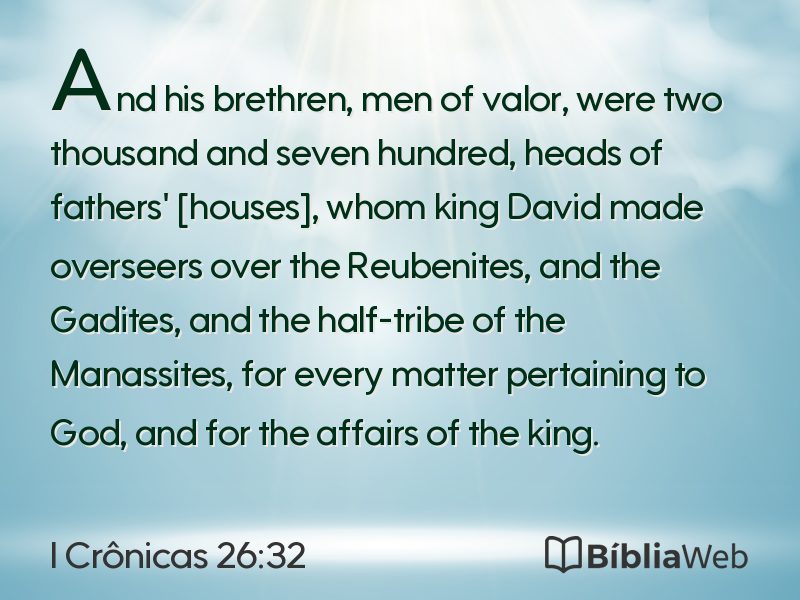 I Crônicas 26:32 em imagem para compartilhar