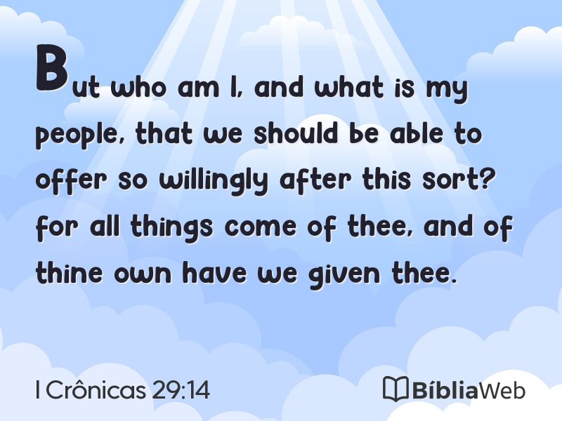 I Crônicas 29:14 em imagem para compartilhar