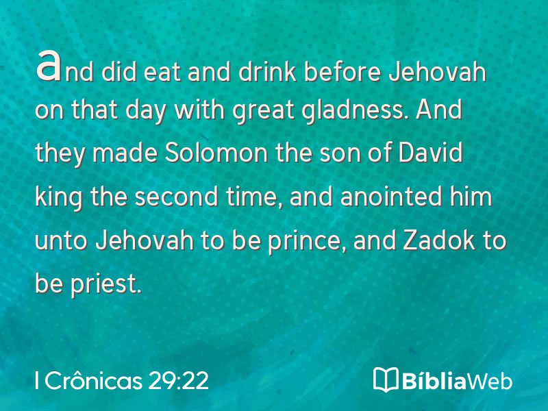 I Crônicas 29:22 em imagem para compartilhar