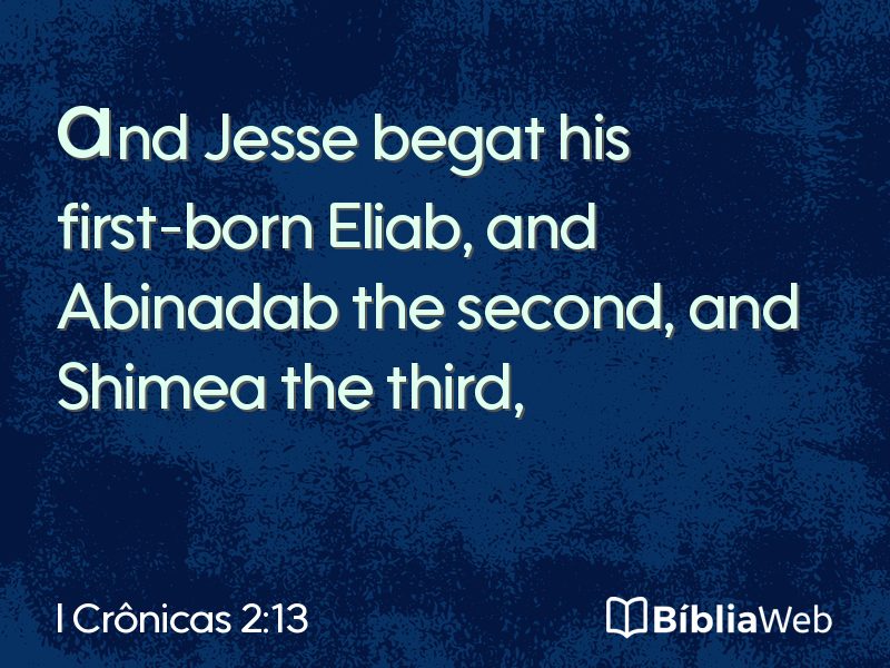 I Crônicas 2:13 em imagem para compartilhar