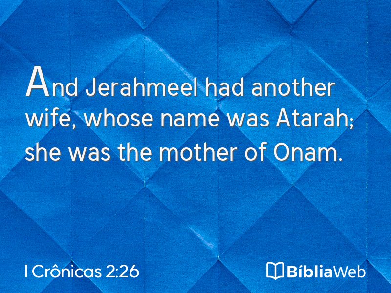 I Crônicas 2:26 em imagem para compartilhar