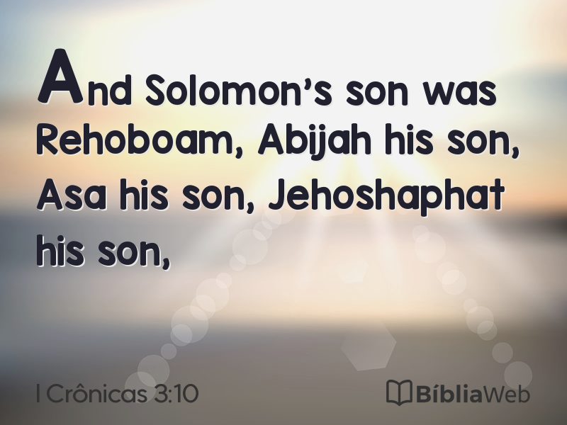 I Crônicas 3:10 em imagem para compartilhar