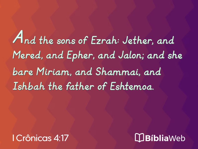 I Crônicas 4:17 em imagem para compartilhar