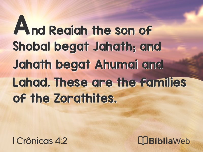 I Crônicas 4:2 em imagem para compartilhar