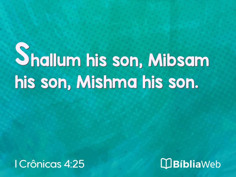 I Crônicas 4:25 em imagem para compartilhar