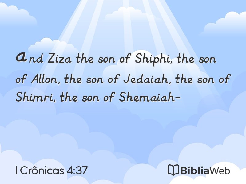 I Crônicas 4:37 em imagem para compartilhar