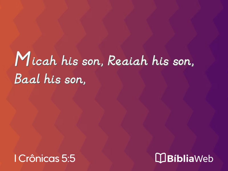 I Crônicas 5:5 em imagem para compartilhar
