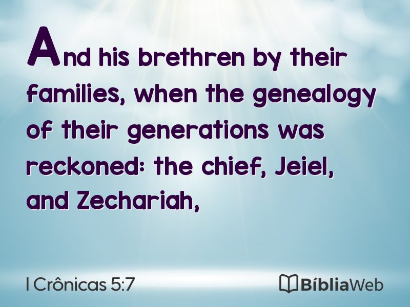 I Crônicas 5:7 em imagem para compartilhar