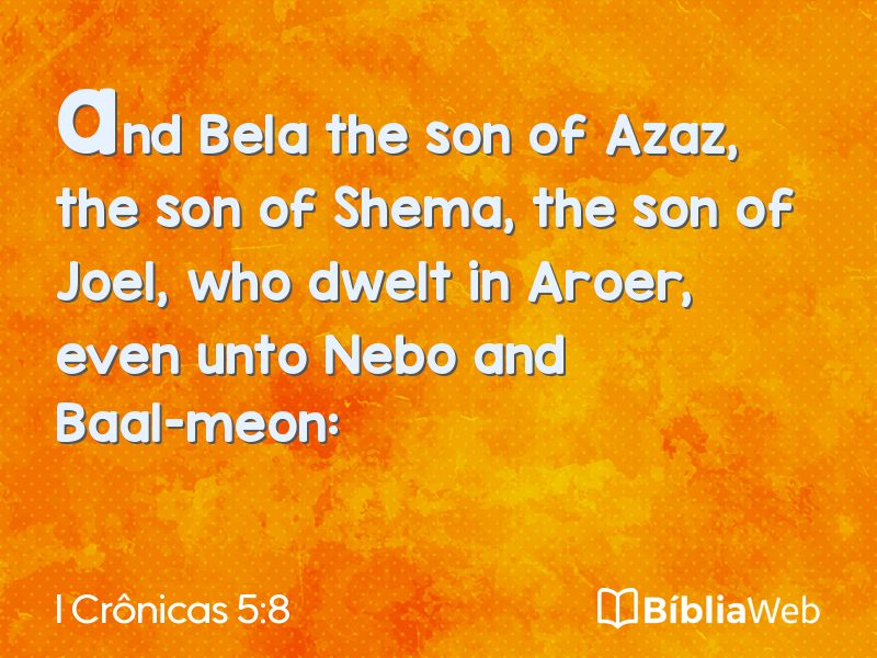 I Crônicas 5:8 em imagem para compartilhar