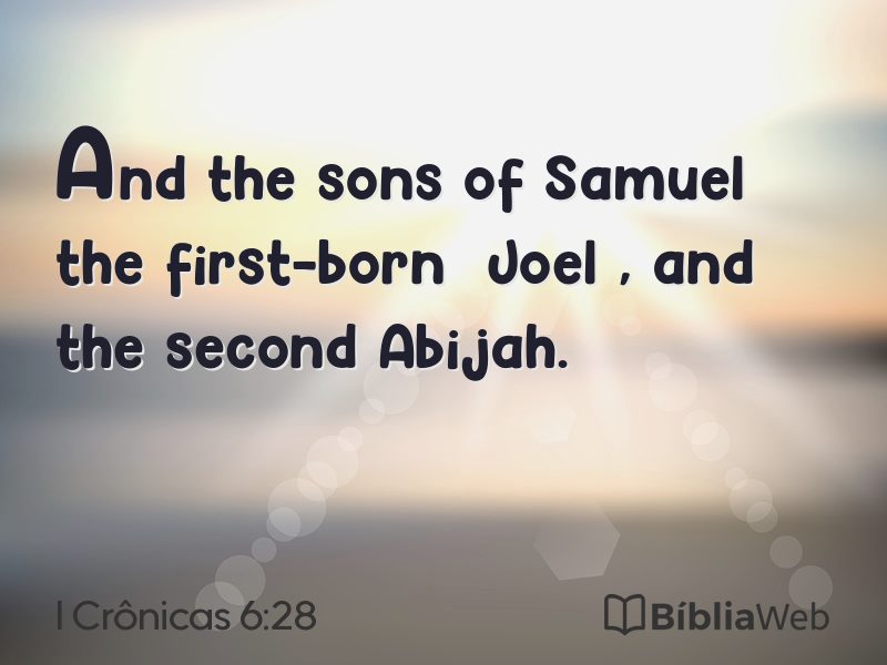 I Crônicas 6:28 em imagem para compartilhar
