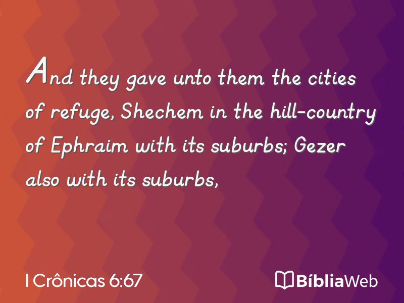 I Crônicas 6:67 em imagem para compartilhar