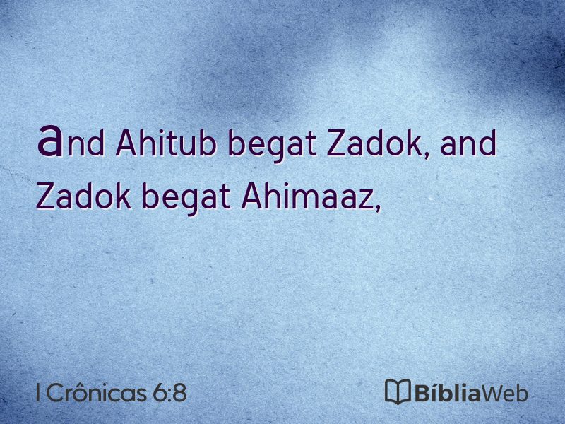 I Crônicas 6:8 em imagem para compartilhar