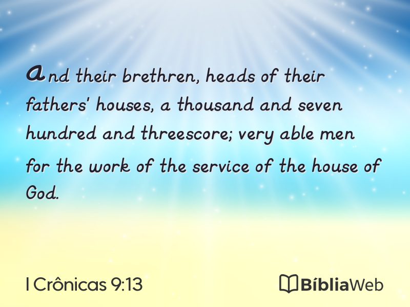 I Crônicas 9:13 em imagem para compartilhar