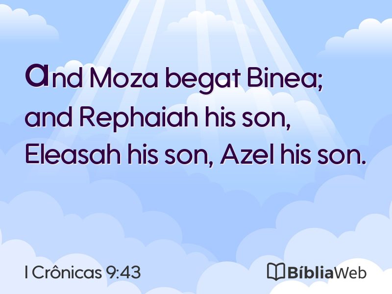 I Crônicas 9:43 em imagem para compartilhar