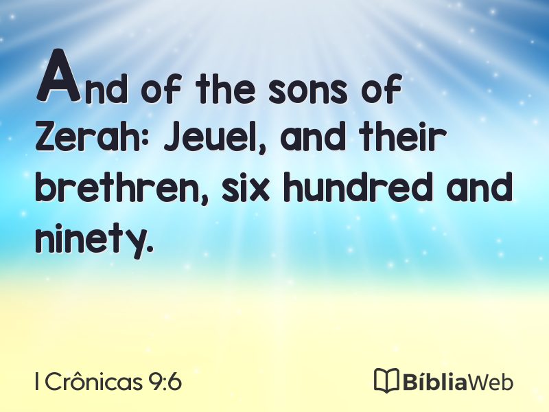 I Crônicas 9:6 em imagem para compartilhar