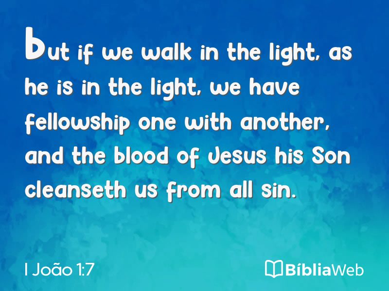 I João 1:7 em imagem para compartilhar