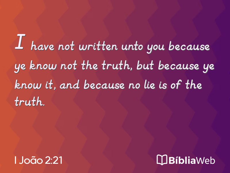 I João 2:21 em imagem para compartilhar
