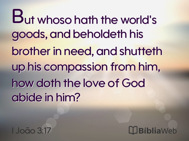 I João 3:17 em imagem para compartilhar